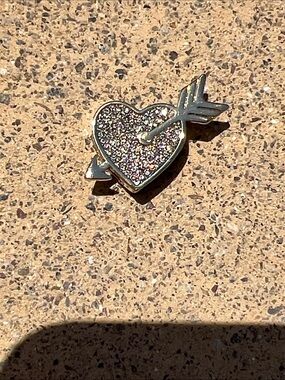 Dior Gold / crystal heart badge/ charm for Lady Dior bag strap.